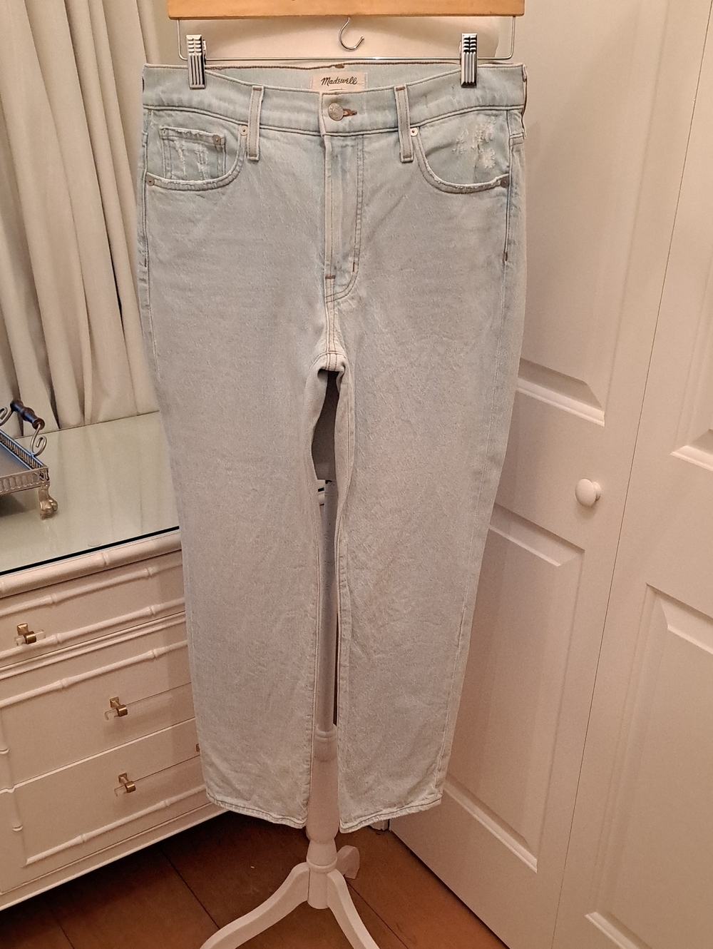 NWOT MADEWELL Womens The Mid-Rise Vintage Light Stretch Straight Leg Jeans 28‎